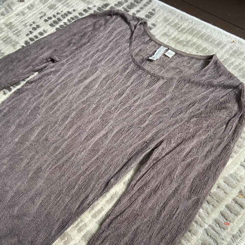 Anthropologie Sheer Long Sleeve Top